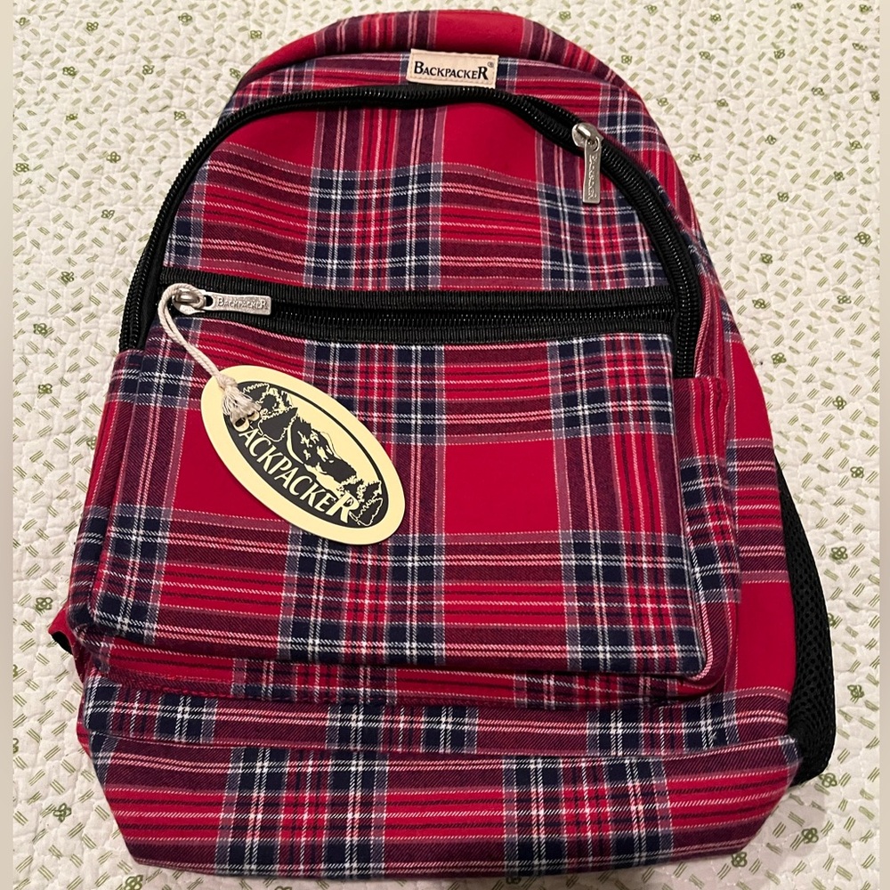 Backpacker Red Plaid Backpack - Picture 2 of 8